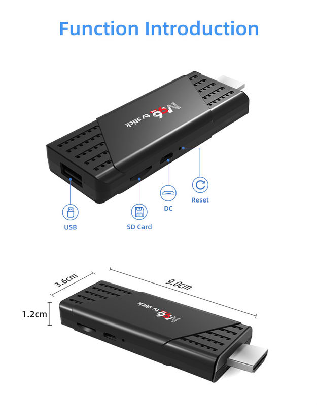 11.2x3.6x1.2cm M96 TV Stick OpenVG1.1 2.4G 5G WiFi mit VP6 Videoformat