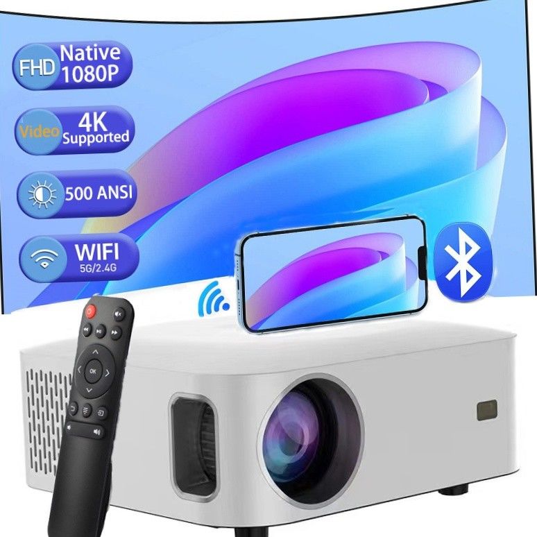 5.0-Zoll-LCD-Display Langlebig 200 W Portable Smart Projector, Leichtgewicht Heimkino Mini-Projektor