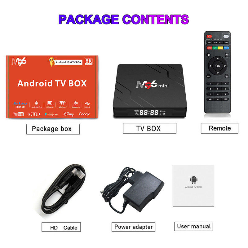10 Bit Smart M96 Mini TV Box mit H.265 4K 75fps Video Decoder 4GB DDR4 RAM