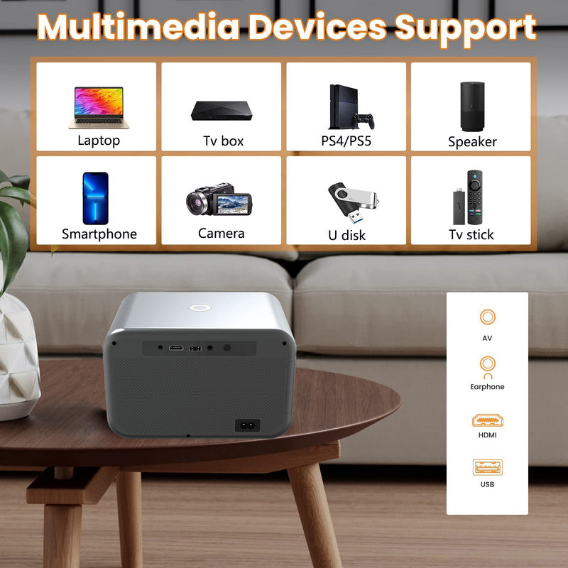 Elektrischer Fokus LED+LCD HDMI Projektor 200 Lumen, Unterstützung für IR-Infrarot und drahtlose 2.4G-Steuerung