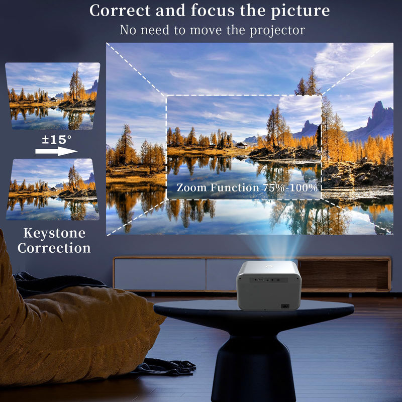 AC100-240V, 50/60Hz Android 9.0 Neues Produkt Elektrofokus LED+LCD HDMI Projektor 200 Lumen