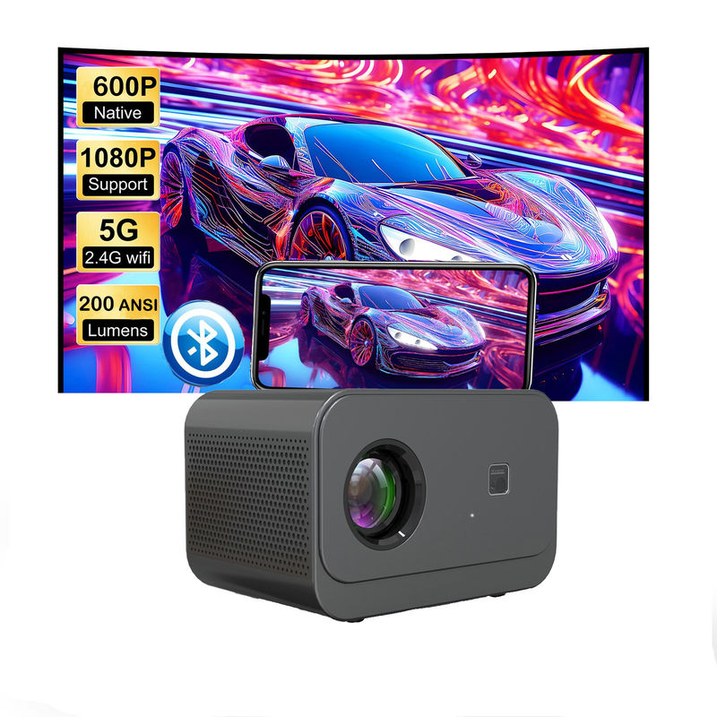 Elektrischer Fokus LED+LCD HDMI Projektor 200 Lumen Mehrspiegel Projektionsdistanz 0,6-5 m