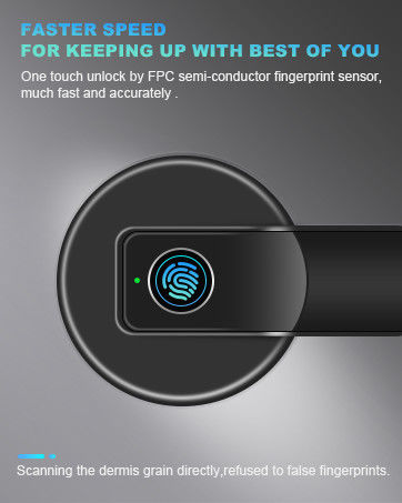 Smart Fingerprint Türknopf, Schlüssellose Eintrittsschlösser mit Tastaturen, Backup-Schlüssel, Smart Door Lock auf der Tuya App
