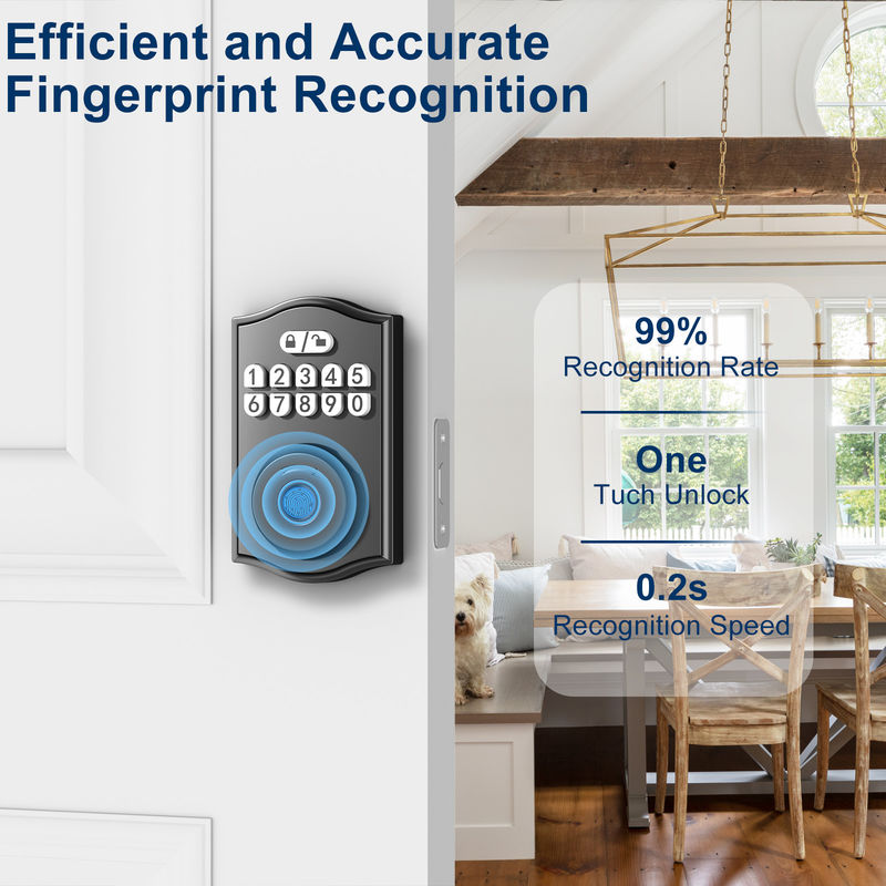 Smart Door Lock, Keyless Entry Door Lock, Fingerprint Door Lock Tastaturverschluss mit 2 Tasten, Smart Locks für die Haustür