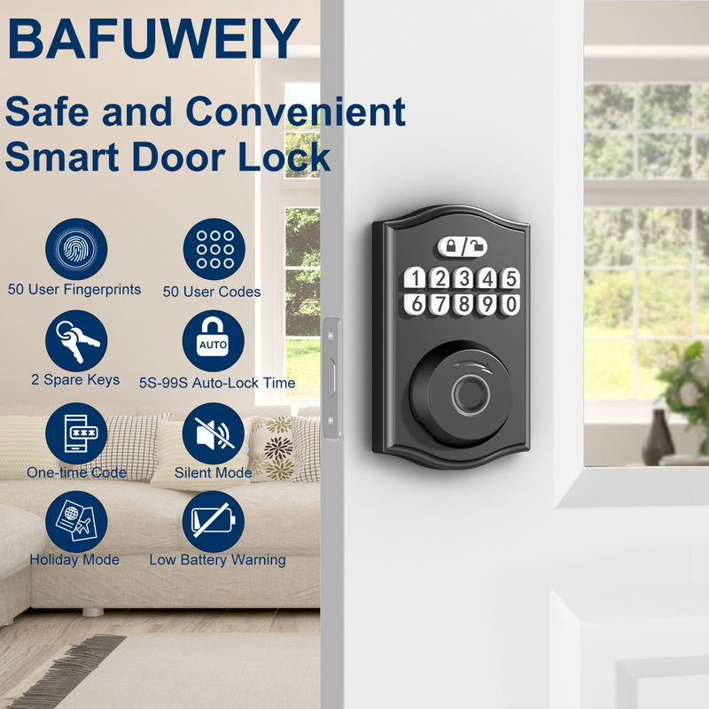 Smart Door Lock, Keyless Entry Door Lock, Fingerprint Door Lock Tastaturverschluss mit 2 Tasten, Smart Locks für die Haustür