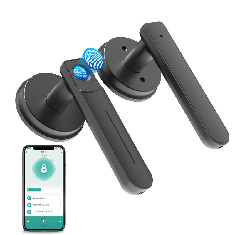 D01 App-Funktion, Smart Fingerprint Türschloss, Schlüssellose Türschloss mit Griff, Zimmer Türschloss für Schlafzimmer/Büro