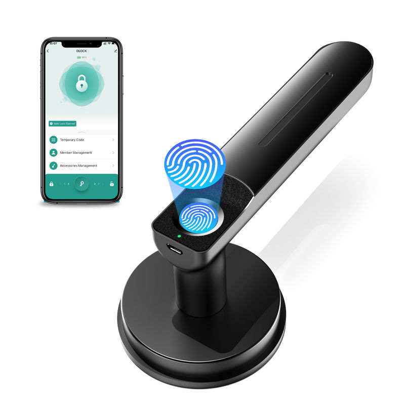 D01 App-Funktion, Smart Fingerprint Türschloss, Schlüssellose Türschloss mit Griff, Zimmer Türschloss für Schlafzimmer/Büro