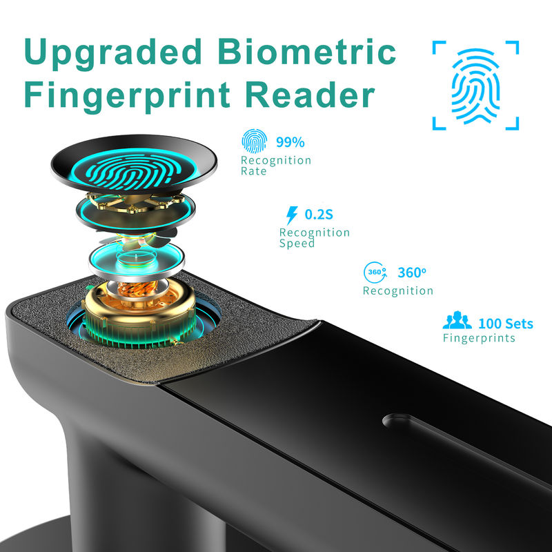 D01 App-Funktion, Smart Fingerprint Türschloss, Schlüssellose Türschloss mit Griff, Zimmer Türschloss für Schlafzimmer/Büro
