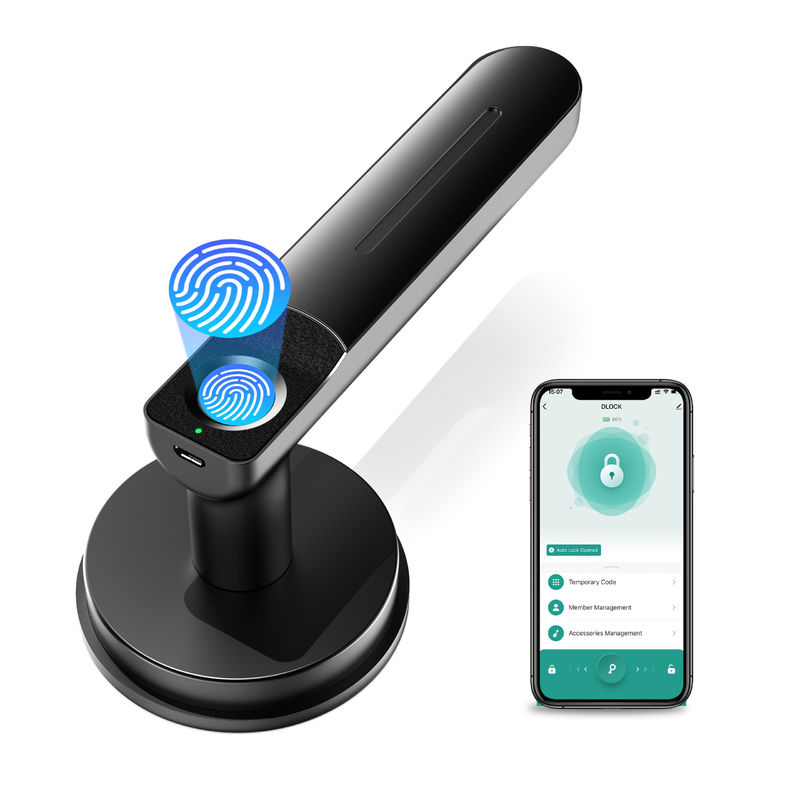 D01 Smart App Funktion, Smart Fingerprint Türschloss, Biometrische Türschloss, mit Griff, Zimmer Türschloss für Schlafzimmer Büro