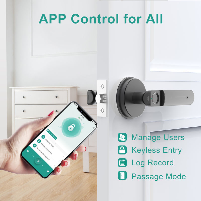 D01 Smart App Funktion, Smart Fingerprint Türschloss, Biometrische Türschloss, mit Griff, Zimmer Türschloss für Schlafzimmer Büro