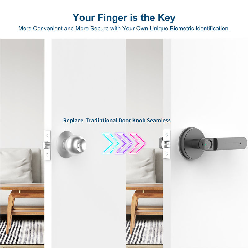 Smart Fingerprint Türschloss, Schlüssellos, Biometrisches Türschloss, Biometrisches Türschloss, Zimmertürschloss für Schlafzimmer / Büro