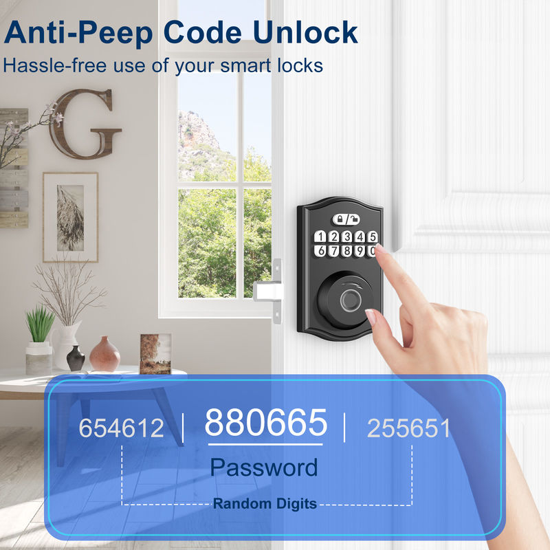 Smart Locks X02 Smart Door Lock, Schlüssellose Türschließung, Fingerabdruck Türschließung Tastaturverschluss mit 2 Tasten