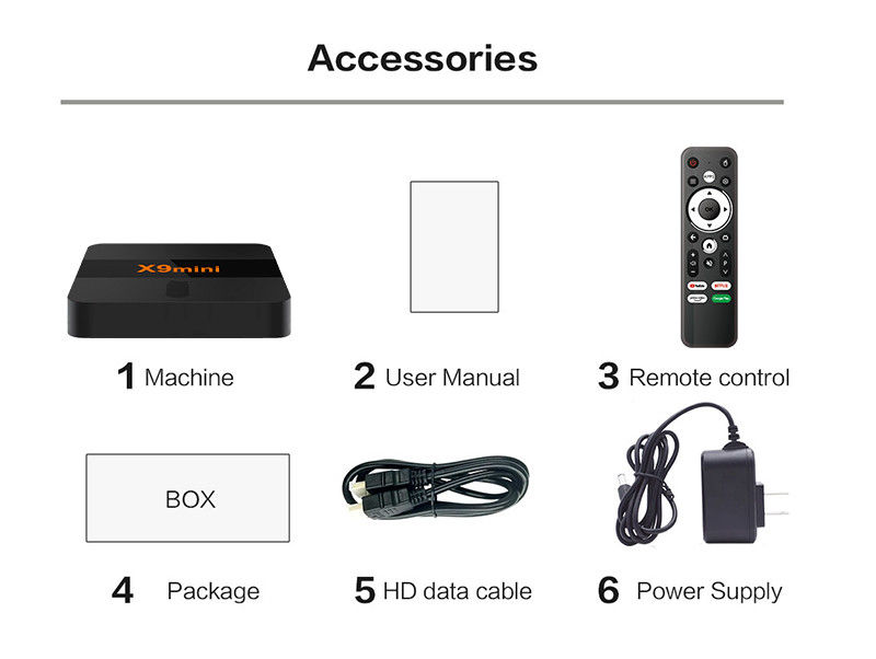 2024 billigste TV Box Android 9 ATV mit BT Voice Remote 1G 8G X9mini