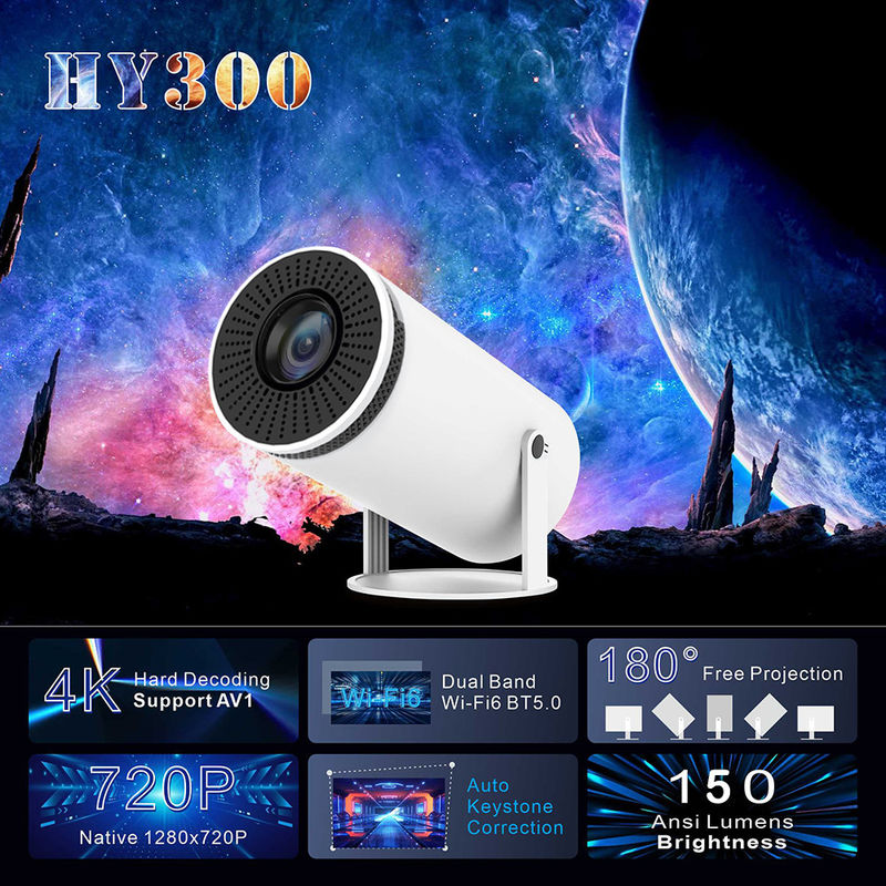 Portable LCD HY300 Projektor mit 1280*720P native Auflösung 2.4G/5G/BT4.1