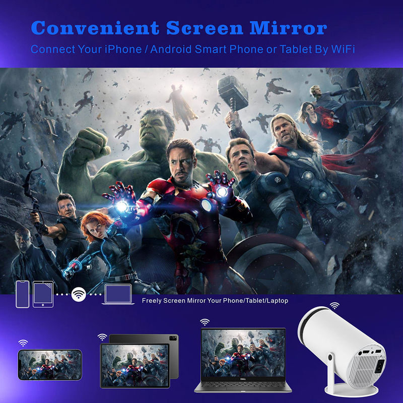Android 11.0 Home Theater Projektor HY300 Multimedia Zweck 150 ANSI Lumens 60W HDMI