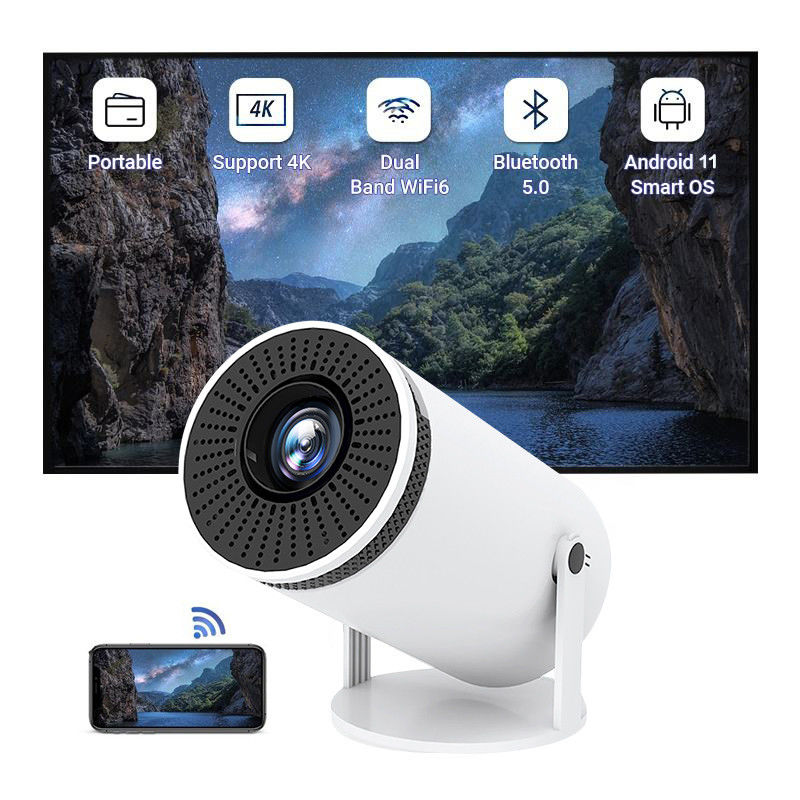 Mini Portable Video Projektor Android 11 HY300 WiFi BT Smart Home Theater HY300 Projektor mit Fernbedienung