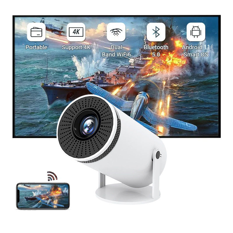 HY300 Android 11.0 Portable Projektor 2,69 Zoll LCD TFT-Display 150 Ansi Lumens Heimkino Projektor