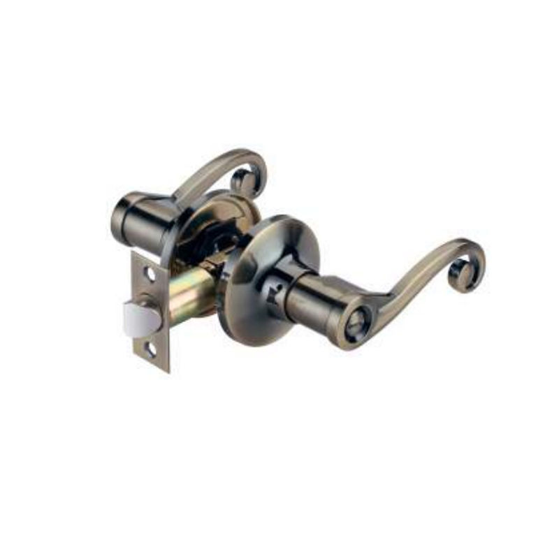 8001BK Eingang Leverset Schlüsseldürer, Bett / Bad, Antike Messing Passage Lockset, Badezimmer Schloss